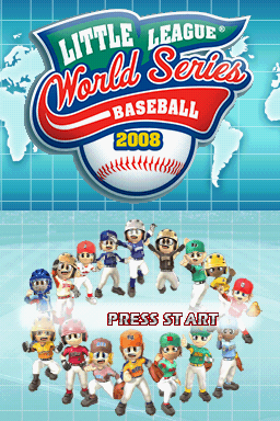 Little League World Series Baseball 2008 title screen for Nintendo DS