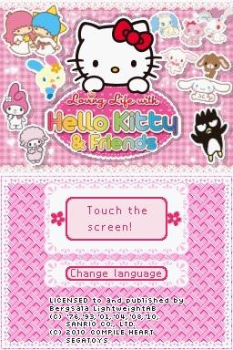 Loving Life with Hello Kitty & Friends title screen for Nintendo DS