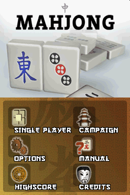 Mahjong title screen for Nintendo DS