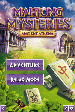 Mahjong Mysteries: Ancient Athena title screen for Nintendo DS