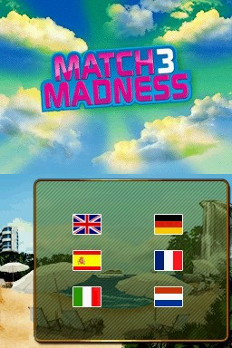 Match 3 Madness title screen for Nintendo DS