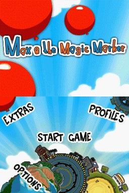 Max & the Magic Marker title screen for Nintendo DS