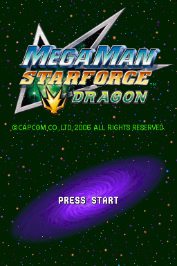 Mega Man Star Force Dragon title screen for Nintendo DS