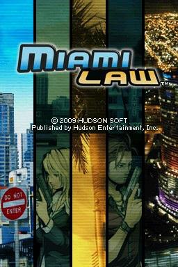 Miami Crisis title screen for Nintendo DS
