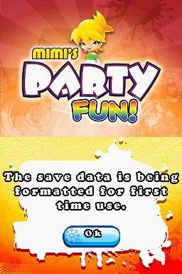 Mimi's Party Fun title screen for Nintendo DS