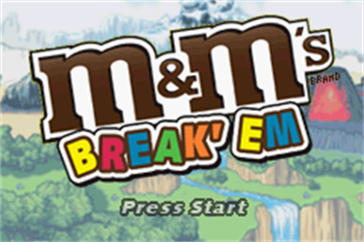 M&M's Break' Em title screen for Nintendo DS