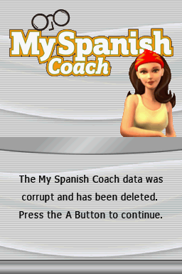 Mon Coach Personnel: J'Ameliore Mon Espagnol title screen for Nintendo DS