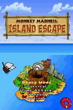 Monkey Madness: Island Escape title screen for Nintendo DS