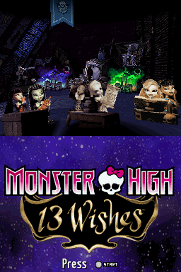 Monster High: 13 Wishes title screen for Nintendo DS