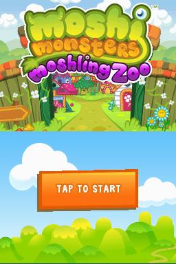 Moshi Monsters: Moshling Zoo title screen for Nintendo DS