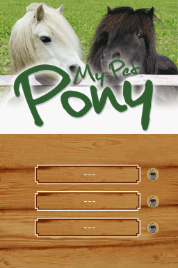 My Pet Pony title screen for Nintendo DS