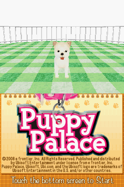 My Puppy Shop title screen for Nintendo DS