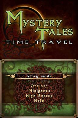 Mystery Tales Time Travel title screen for Nintendo DS