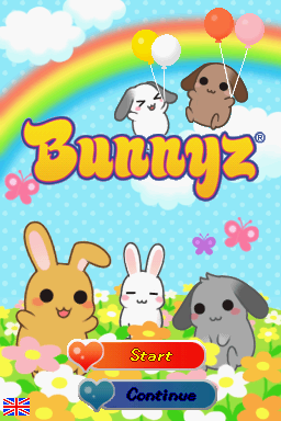 Petz Bunnyz title screen for Nintendo DS