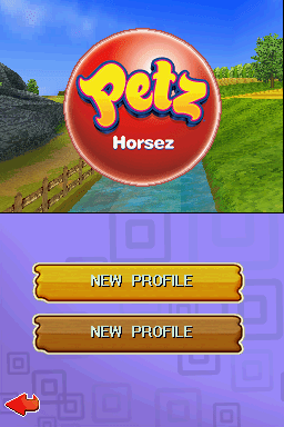 Petz Horsez Family title screen for Nintendo DS