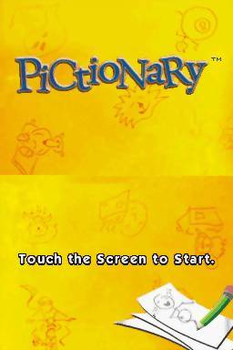 Pictionary title screen for Nintendo DS