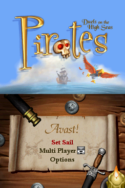 Pirates Duels on the High Seas title screen for Nintendo DS