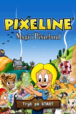 Pixeline: Magi i Pixieland title screen for Nintendo DS