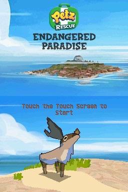 Planet Rescue: Endangered Island title screen for Nintendo DS