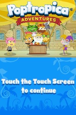 Poptropica Adventures title screen for Nintendo DS