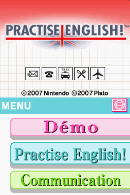 Practise English title screen for Nintendo DS