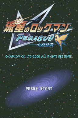 Ryuusei No Rockman: Pegasus title screen for Nintendo DS