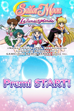 Sailor Moon: La Luna Splende title screen for Nintendo DS