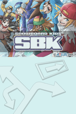 SBK Snowboard Kids title screen for Nintendo DS