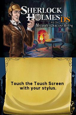 Sherlock Holmes and the Mystery of Osborne House title screen for Nintendo DS