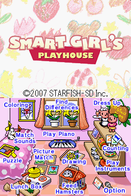 Smart Girl's Playhouse title screen for Nintendo DS