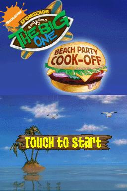 SpongeBob SquarePants Frantic Fry Cook title screen for Nintendo DS