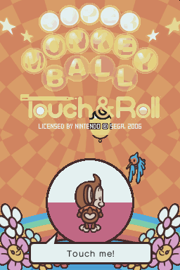 Super Monkey Ball Touch & Roll title screen for Nintendo DS