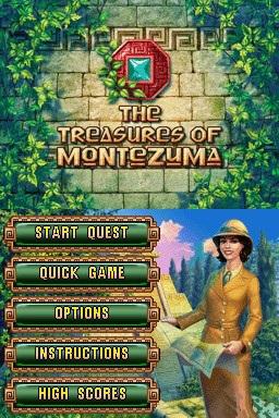 The Treasures Of Montezuma title screen for Nintendo DS