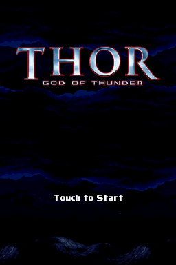 Thor: God of Thunder title screen for Nintendo DS