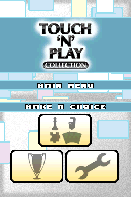 Touch 'N' Play Collection title screen for Nintendo DS