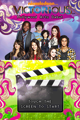 Victorious Hollywood Arts Debut title screen for Nintendo DS
