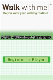 Walk With Me title screen for Nintendo DS