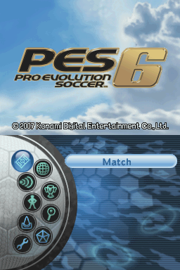Winning Eleven Pro Evolution Soccer 2007 title screen for Nintendo DS