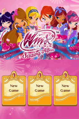 Winx Club: Saving Alfea title screen for Nintendo DS