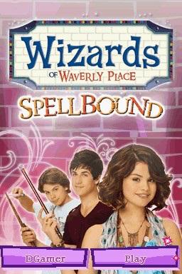 Wizards of Waverly Place: Spellbound title screen for Nintendo DS
