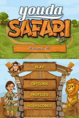 Youda Safari title screen for Nintendo DS