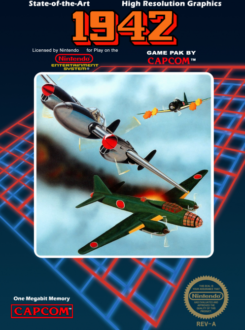 1942 box art for NES