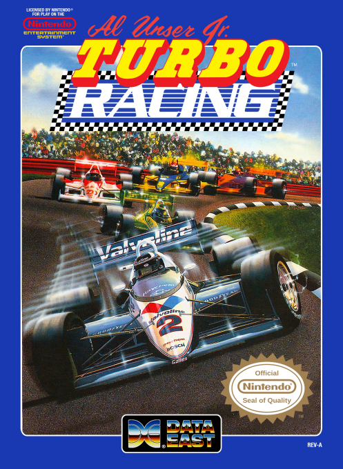 Al Unser Jr. Turbo Racing box art for NES