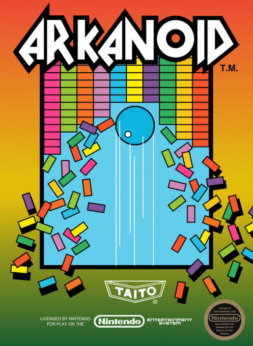 Arkanoid box art for NES
