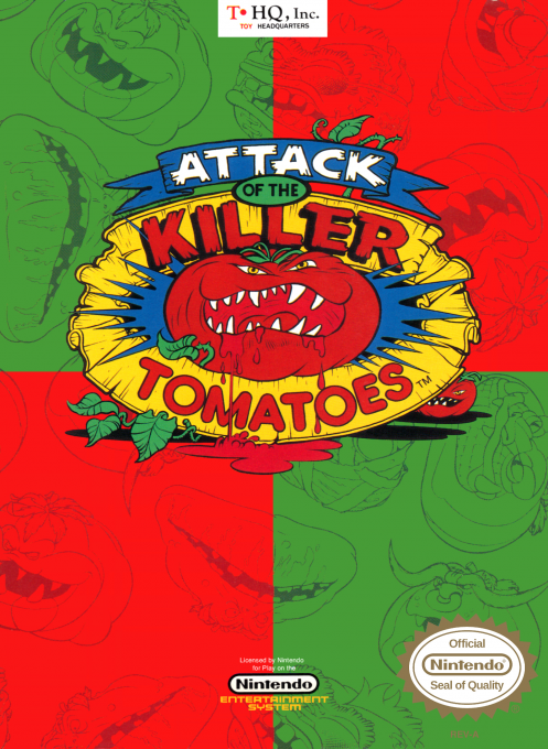 Attack of the Killer Tomatoes box art for NES