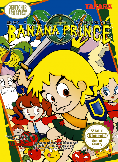 Banana Prince box art for NES