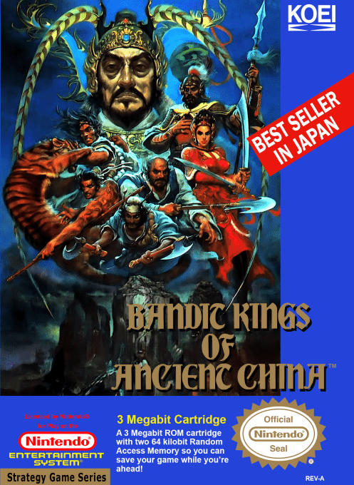 Bandit Kings of Ancient China box art for NES
