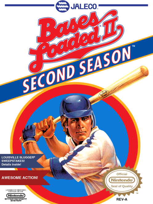 Bases Loaded 2 Second Season box art for NES