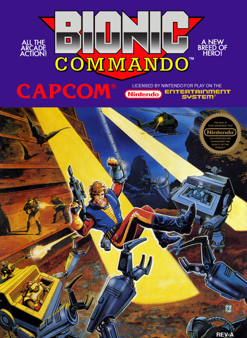 Bionic Commando box art for NES