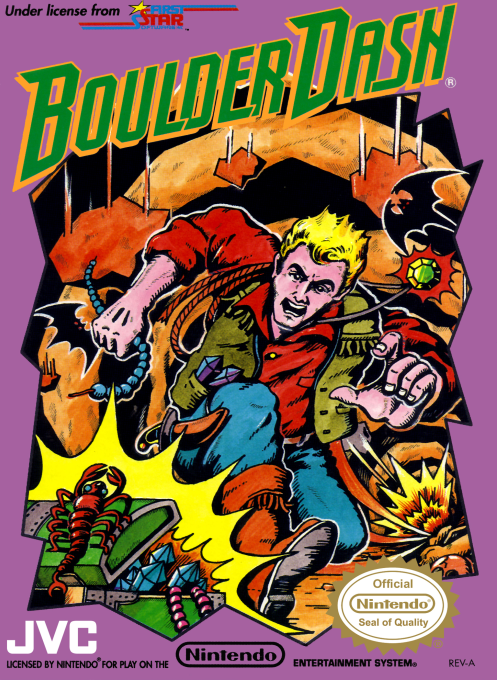 Boulder Dash box art for NES